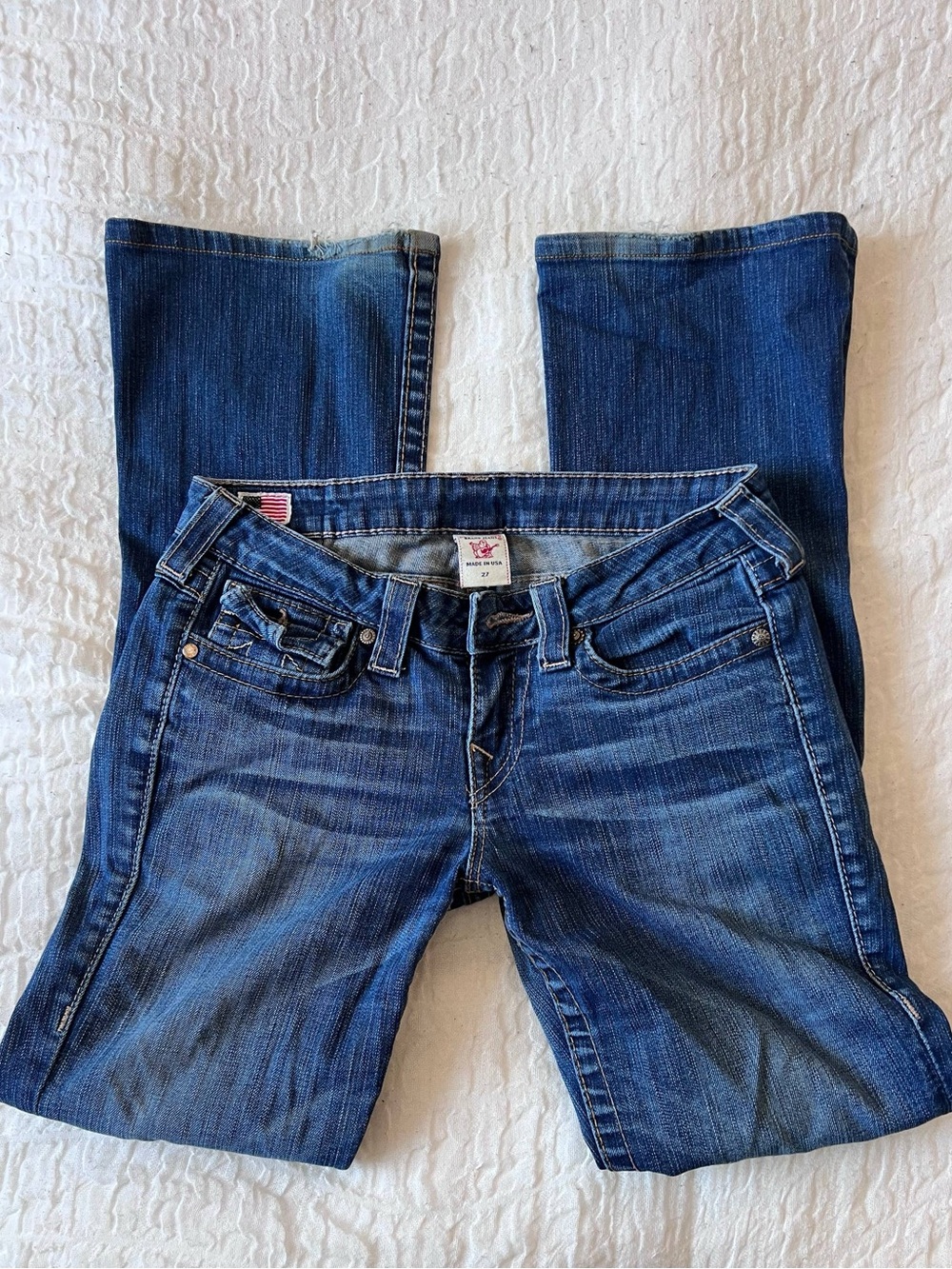 True Religion Women's Boot Cut Jeans in Medium Blue Wash